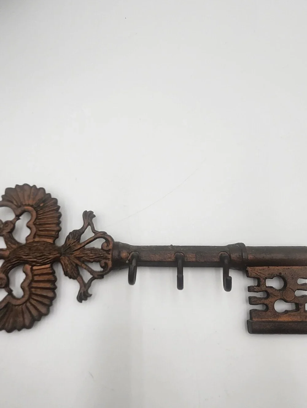 Large Ornate Hook Vintage Cast Metal Iron Skeleton Key: Victorian Wall Decor